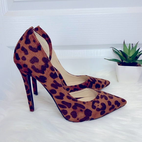Leopard Print Suede Heels - Picture 3 of 5
